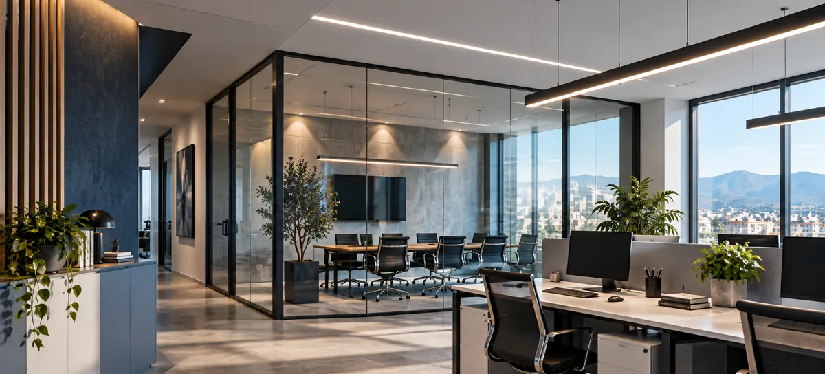 Ufficio open space illuminato a LED (immagine illustrativa)