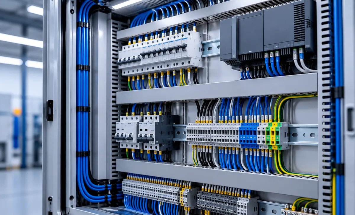 Quadro elettrico industriale cablato (immagine illustrativa)
